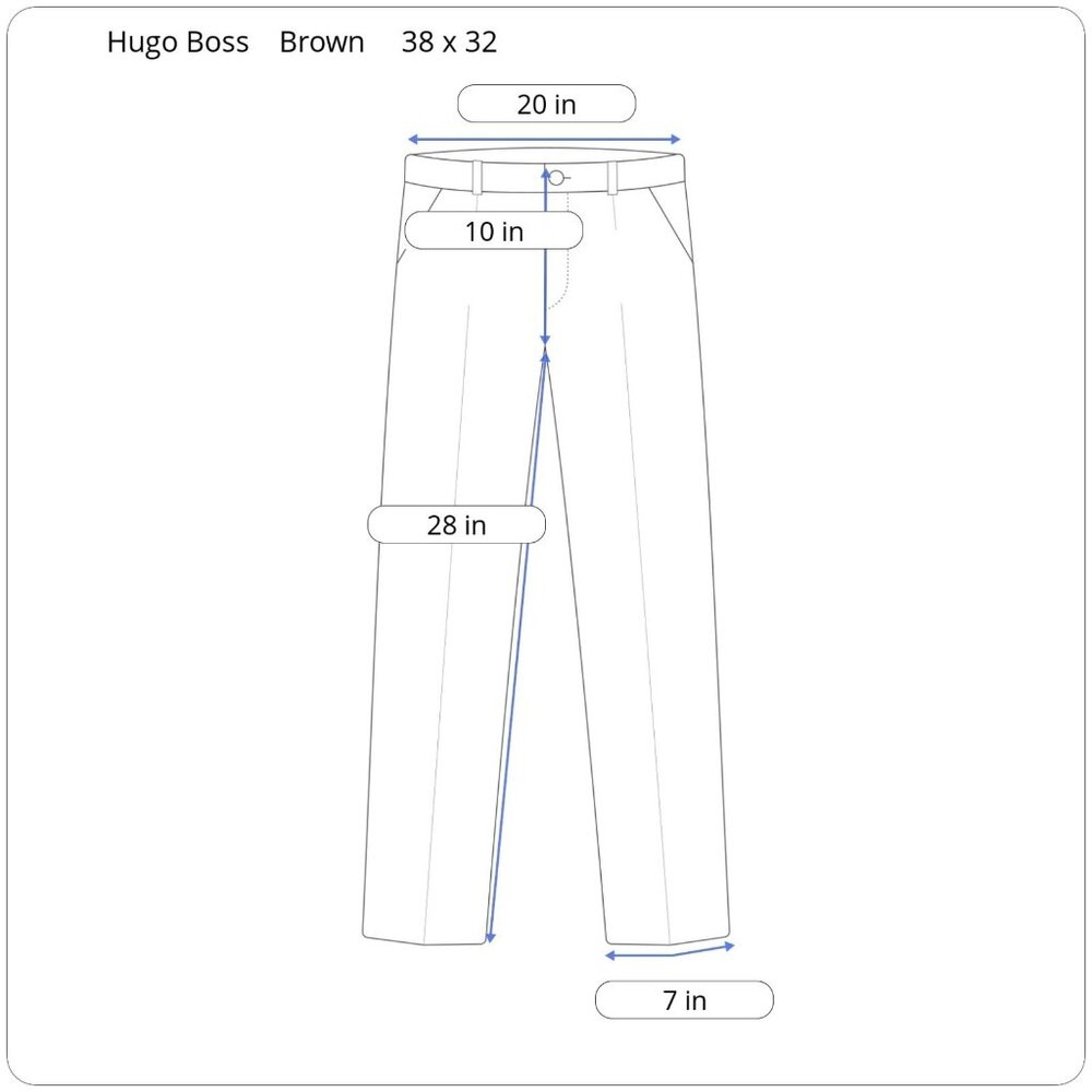 Hugo Boss Delaware Crop Performance Slim Fit Men's 38 x 32 Brown 5 Pocket Pants - Picture 3 of 11